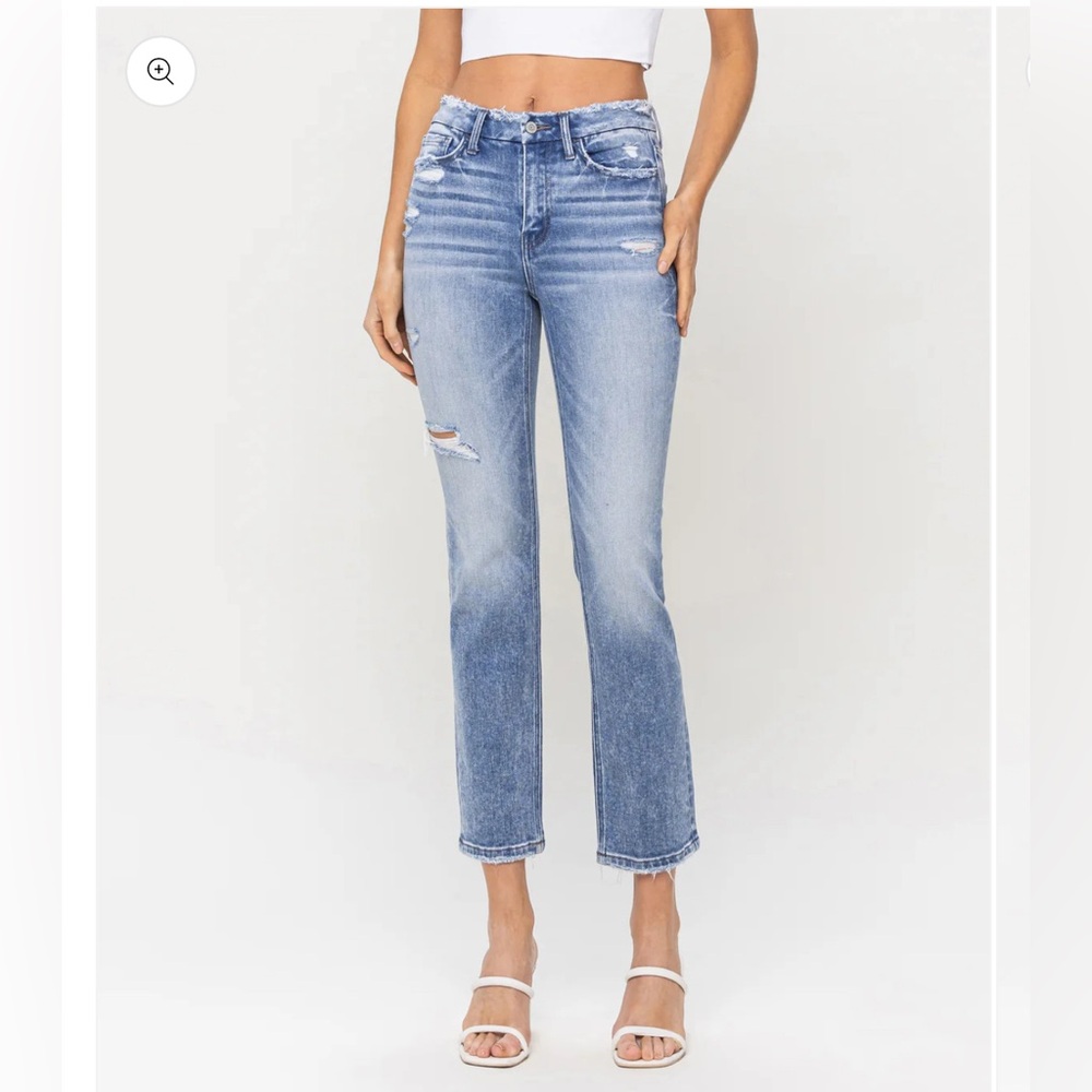 Flying Monkey Denim Jeans - Coveniently - High Rise Cropped Slim Straight Jeans